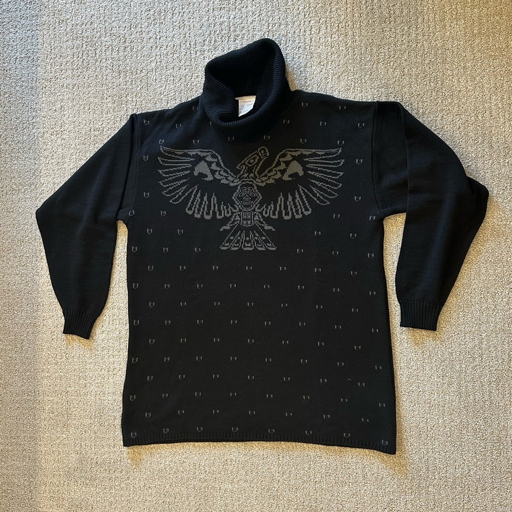 Linda Lundstrom Canada Black Turtleneck Sweater Size L